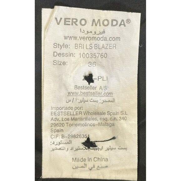 Vero Moda Womens Blazer Jacket Lined 2 Button Stretch Long Sleeve Black Size 36 - Picture 13 of 14